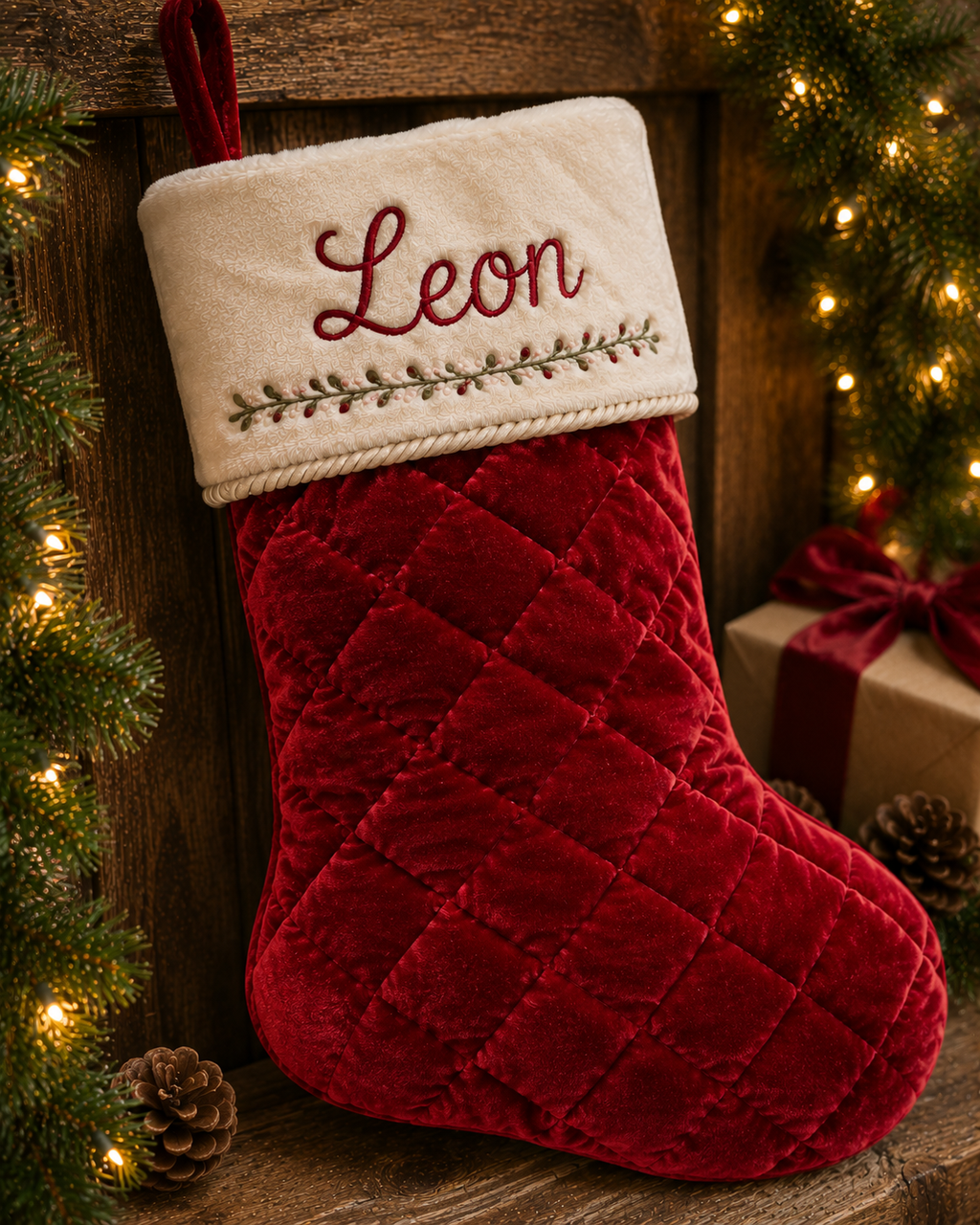 Quilted Personalized Christmas Stocking
