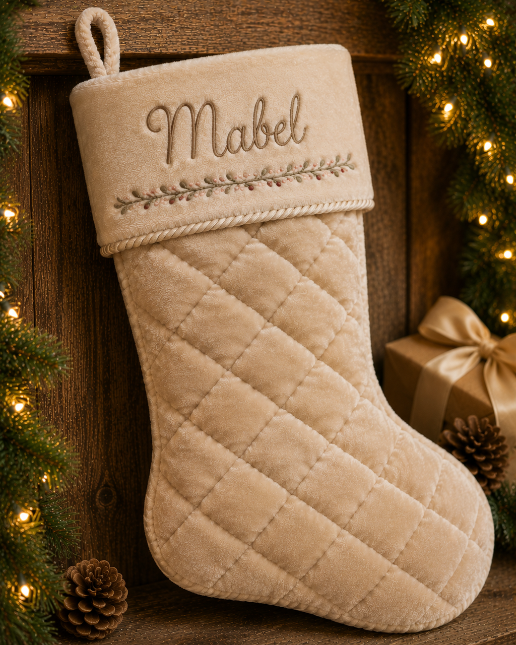 Quilted Personalized Christmas Stocking