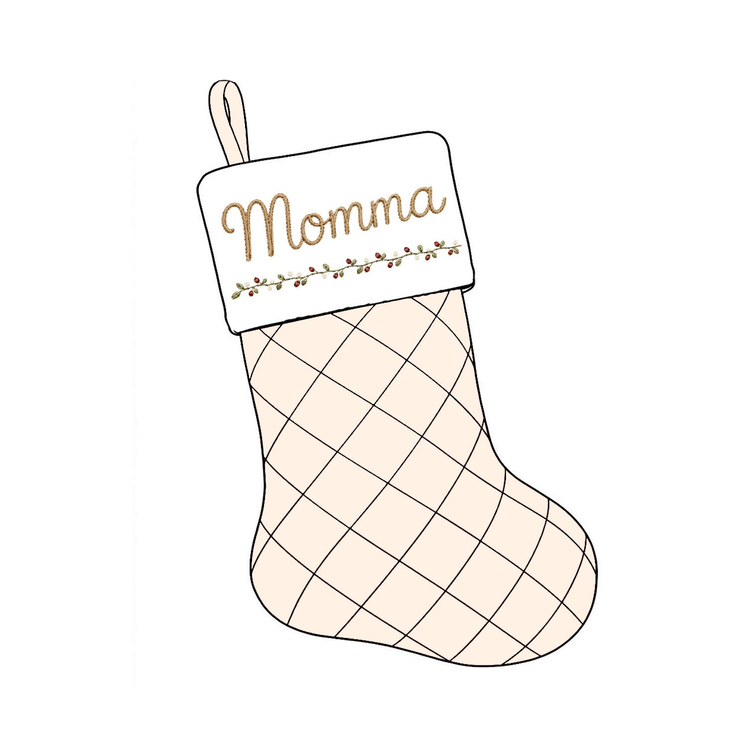 Quilted Personalized Christmas Stocking